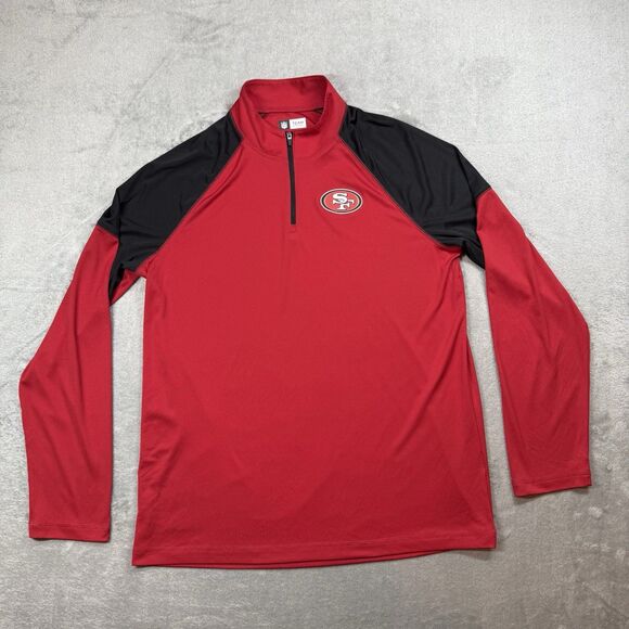 NFL San Francisco 49ers Long Sleeve Quarter-Zip Pullover Men's Large Red - Picture 2 of 7